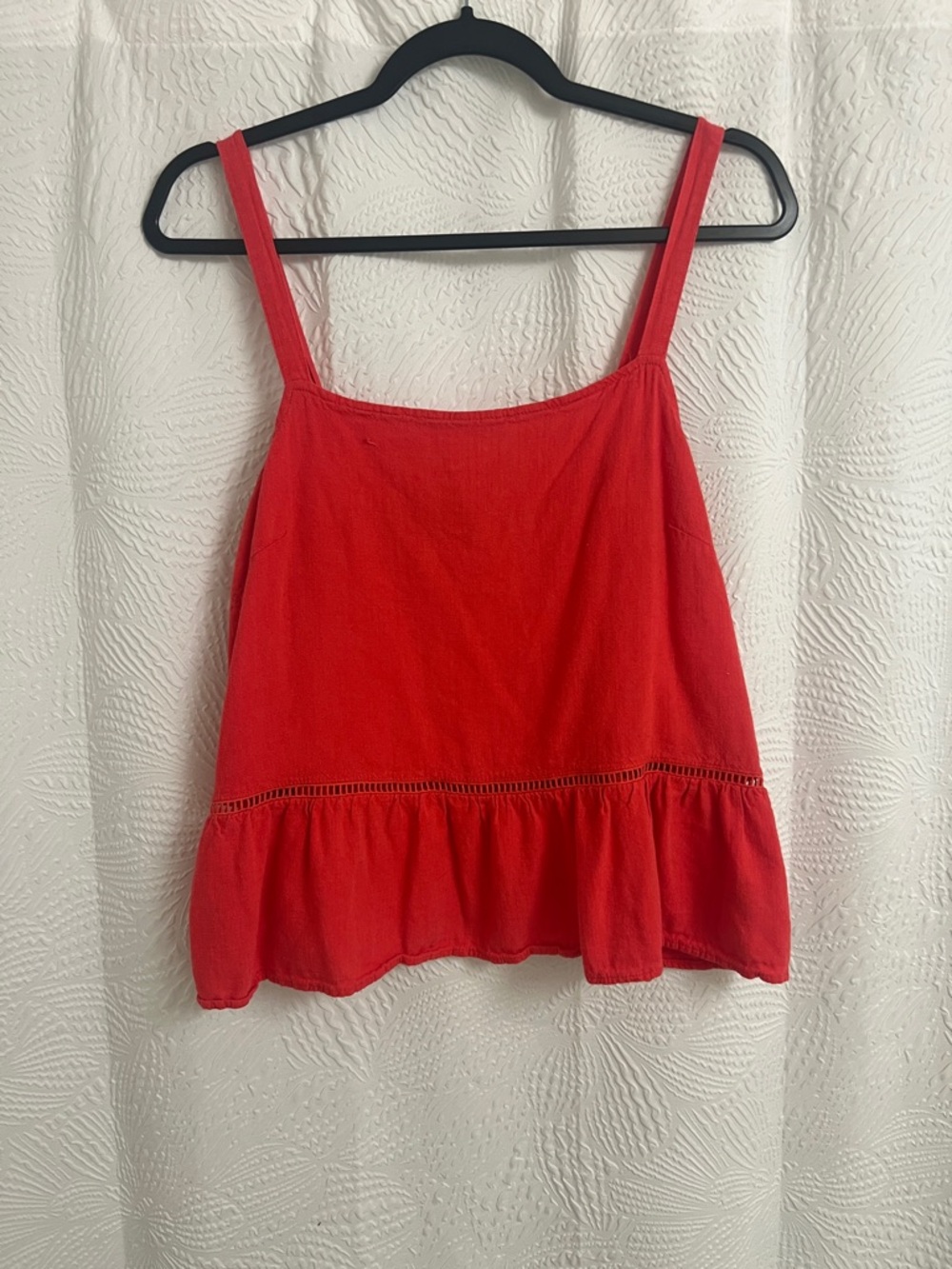 Dotti Red Ruffle Hem Camisole Tank